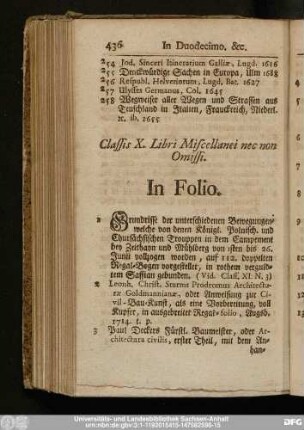 Classis X. Libri Miscellanei nec non Omissi.