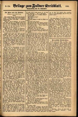 Zweite Ausgabe vom Donnerstag, den 12. November 1896.