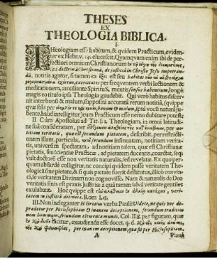 Theses Ex Theologia Biblica.