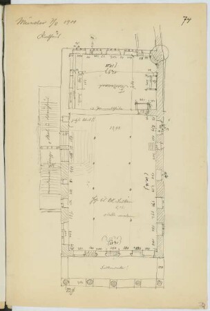Rathaus, Münster: Grundriss (aus: Skizzen- und Fotoalbum 18)