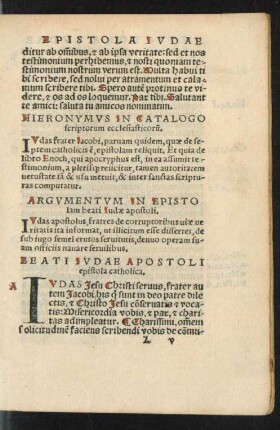 Beati Iudae Apostoli epistola catholica.