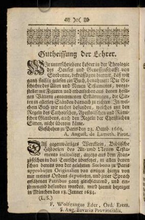 7v-7v, Gutheissung der Lehrer.