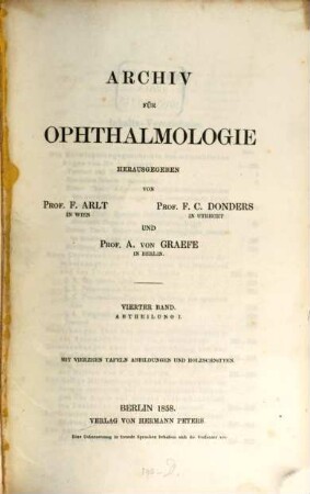 Archiv für Ophthalmologie. 4. 1858