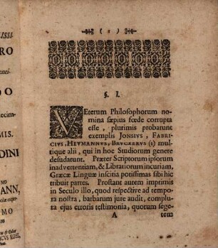 Observationes miscellaneae ex historia philosophica desumptae