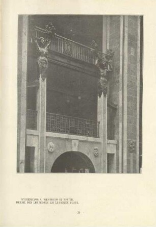 Warenhaus A. Wertheim in Berlin. Detail des Lichthofes am Leipziger Platz