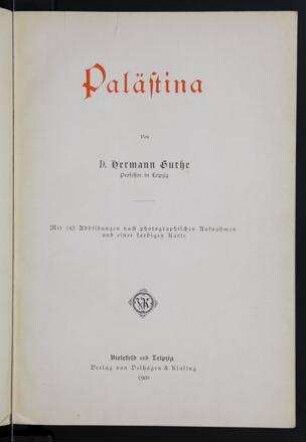 Palästina / von Hermann Guthe