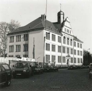 Dresden-Pieschen, Leisniger Straße 76. Schule (ehemalige Mädchenberufsschule; 1902/1905). Straßenansicht