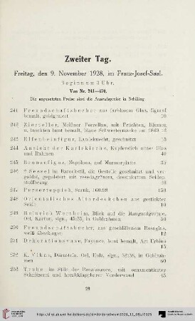 Zweiter Tag: Freitag, den 9. November 1928 (Nr. 241-470)