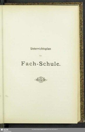 Unterrichtsplan der Fach-Schule