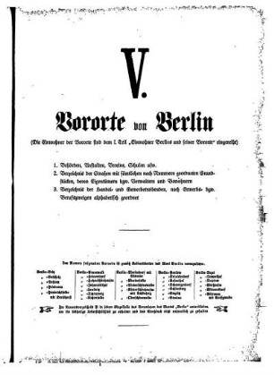 V. Vororte von Berlin