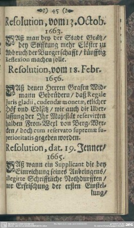 Resolution, dat. 19. Jenner, 1665