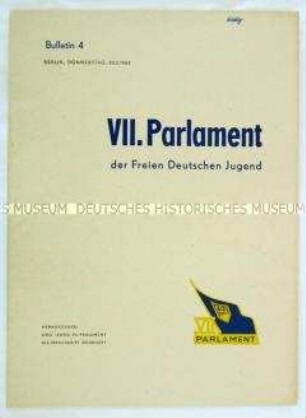 Bulletin 4 zum 7. Parlament der Freien Deutschen Jugend 1963 in Berlin