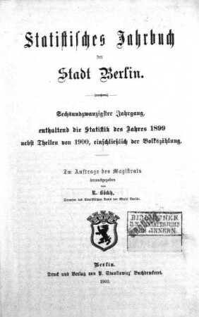Stempel: Ministerium des Innern