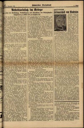 Zweite Ausgabe vom Mittwoch, den 06. Dezember 1939.