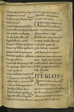 Glossarium 'Affatim' (unvollst., Abbruch mit 'uulgus')