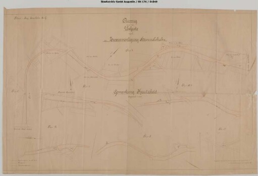 Strecke Hennef - Asbach, Katasterplan nach der Zusammenlegung Hammelshahn. Gemarkung Krautscheid.