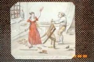 Die Liebeserklärung auf St. Helena - Karikatur auf Napoleons Verbannung