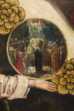 Marienaltar — Medaillon mit Himmelfahrt Christi
