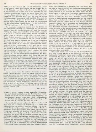 589-593 [Rezension] Kramer, Werner, Christos Kyrios Gottessohn