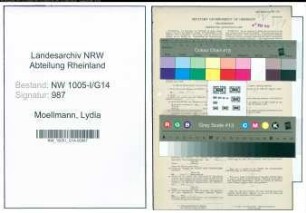 Entnazifizierung Lydia Moellmann , geb. 13.11.1913 (Leihbibliothekarin)