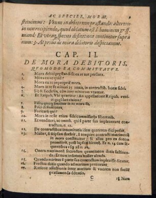 Cap. II. De Mora Debitoris, Quomodo Ea Committatur.