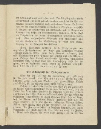 Die Schutzschrift für Wöchnerinnen