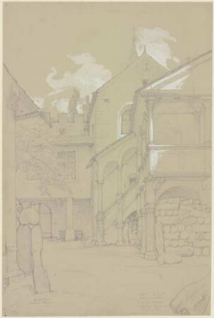 Ansicht des Hofes von Schloss Rubein