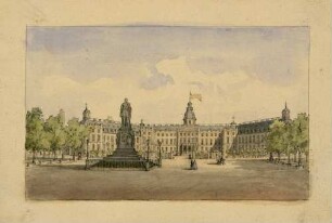 Schloss mit Denkmal für Großherzog Karl Friedrich