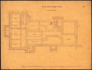 Schloss Klonitz Umbau und Ausbau: Grundriss Keller, Maßstabsleiste