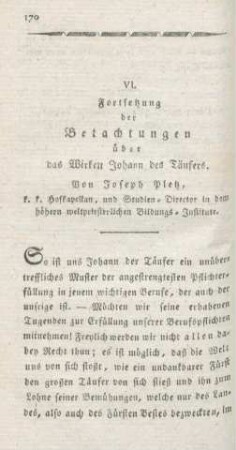 170-200 Über das Wirken Johann des Täufers : Fortsetzung
