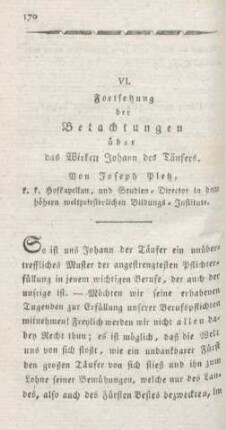 170-200 Über das Wirken Johann des Täufers : Fortsetzung