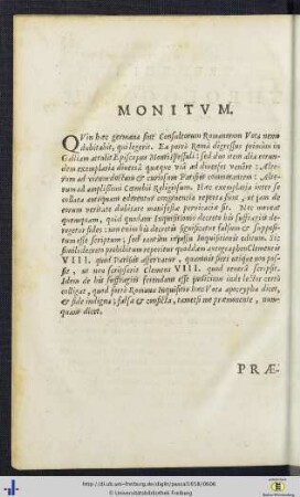 Monitum & Praefatio.