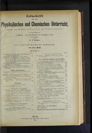 Sechsundzwanzigster Jahrgang. Zweites Heft.