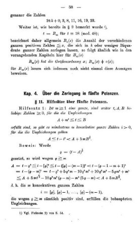 § 11. Hilfssätze über fünfte Potenzen.