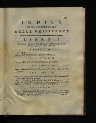 Indice della seconda parte delle resistenze