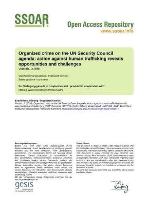 Organized crime on the UN Security Council agenda: action against human trafficking reveals opportunities and challenges