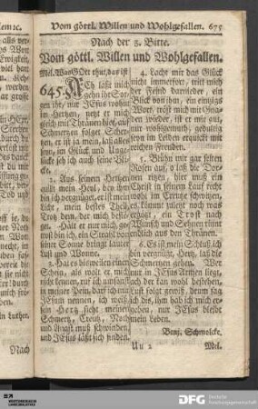 Nach der 3. Bitte. Vom göttl. Willen und Wohlgefallen.