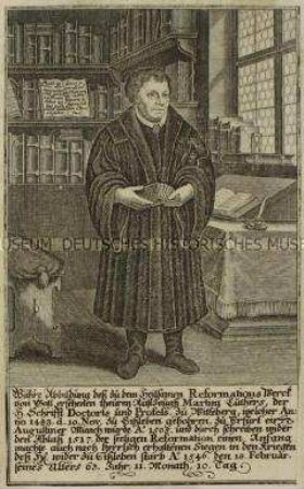 Bildnis Martin Luthers - Erinnerungsblatt zum 200. Jahrestag der Augsburger Konfession (Mitte)