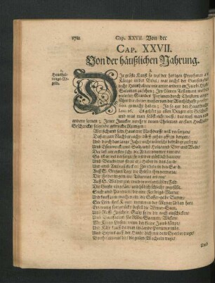 Cap. XXVII. Von der häußlichen Nahrung.