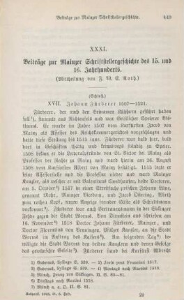 449-457 Beiträge zur Mainzer Schriftstellergeschichte des 15. und 16. Jahrhunderts : IV.