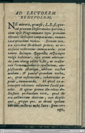 Ad Lectorem Benevolum