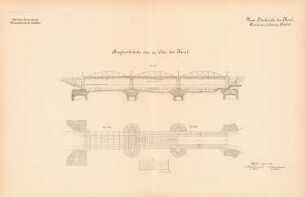 Neue Oderbrücke, Cosel: Ansicht, Grundriss 1:200