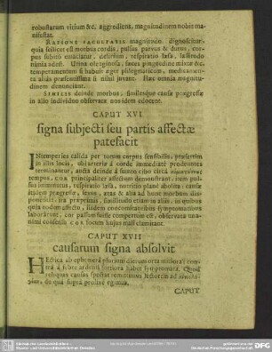 Caput XVI. signa subiecti seu partis affectae patefacit