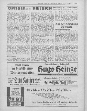 Aus der Umgebung Eisenachs