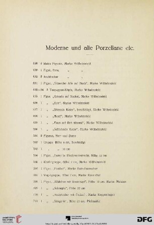 Moderne und alte Porzellane etc. (Nr. 688-779)