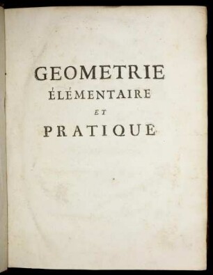 Partie 1: Géométrie élémentaire et pratique. Première Partie