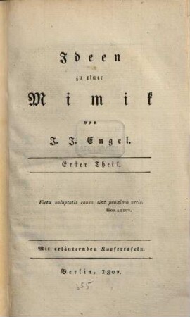 Ideen zu einer Mimik : Mit erläuternden Kupfertafeln, 1