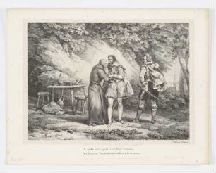 Heinrich I. von Bourbon-Condé besucht einen alten Mann auf der Insel Jersey, aus: Voltaire, "La Henriade", Paris 1825