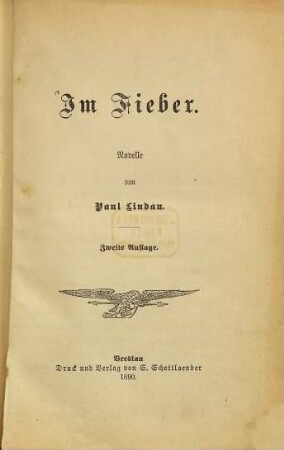 Im Fieber : Novelle