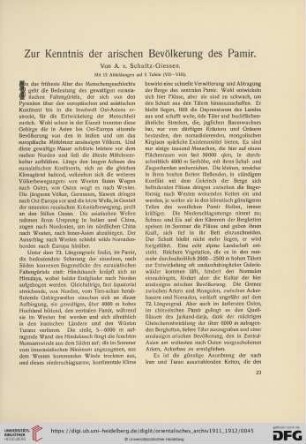 2: Zur Kenntnis der arischen Bevölkerung des Pamir